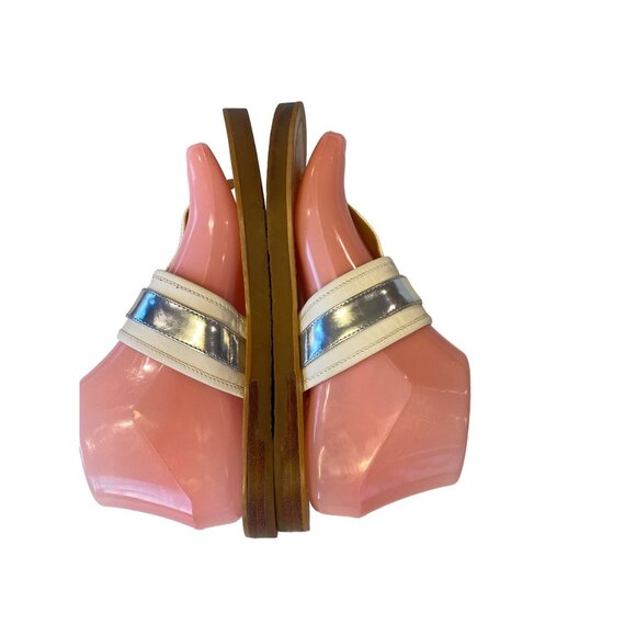 Coach Women's 7 Eileen Turn lock Slide Sandals Ivory/Silver Buckle EU 37 - Picture 11 of 13